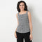 Checkered Square Neck Slim Fit Tops