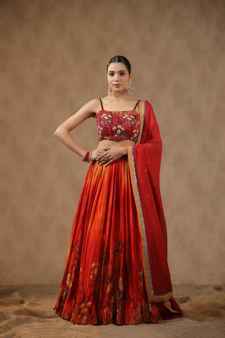 Orange color Lengha