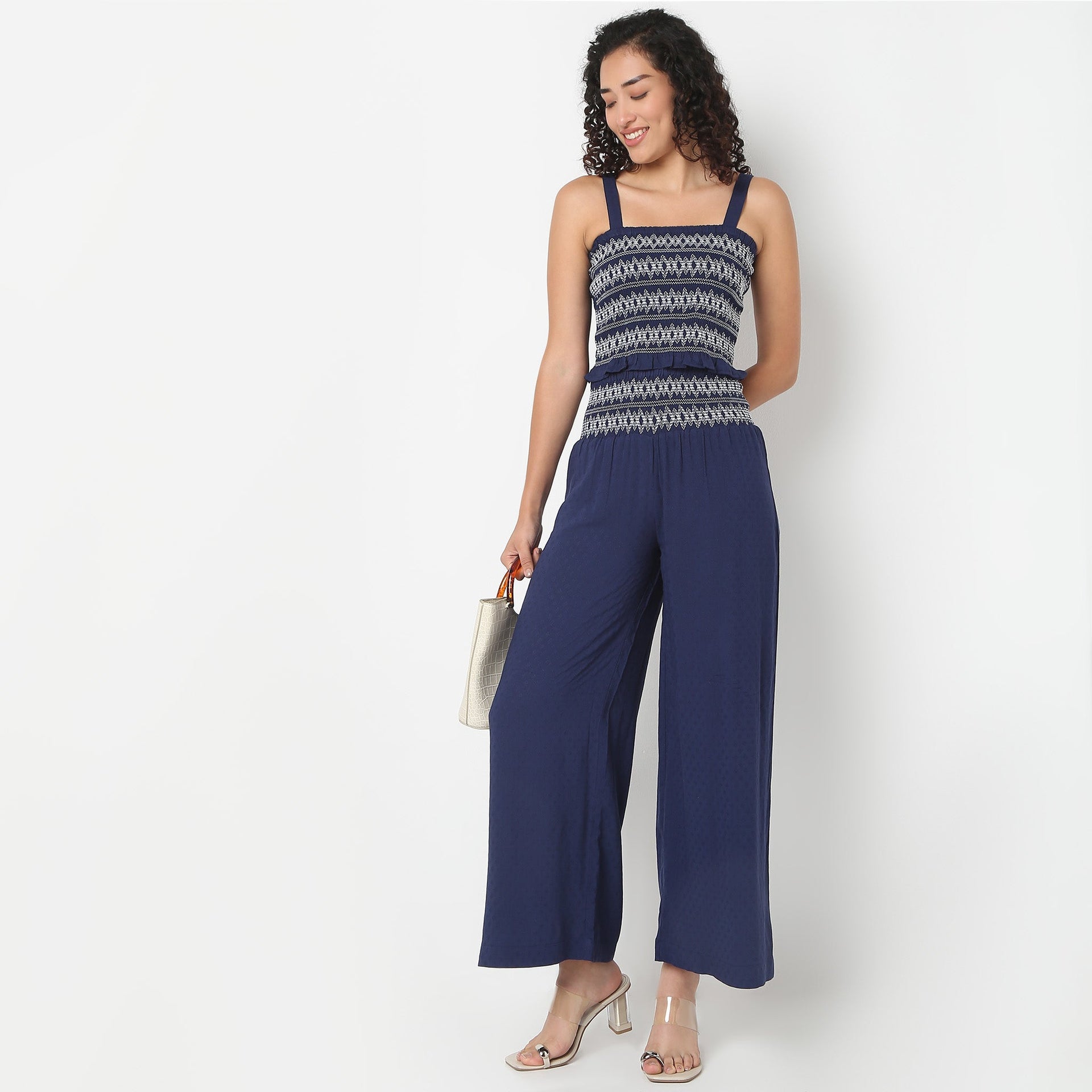 Betty Palazzo with embroidery detail