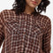 Hoodie Style Checkered Cropped Shirt