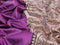 Chappa saree purple and cream with plain body and madhubani printed border