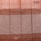 Bamboo silk saree rust shade and brown with allover tie & dye prints & thread stripe pattern in borderless style