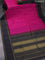 Pure kanjivaram silk saree dual shade of pink and black with plain body and temple design rettapet zari woven border & plain body