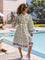 Zeniya Waffle Block Printed Cotton Bath Robe