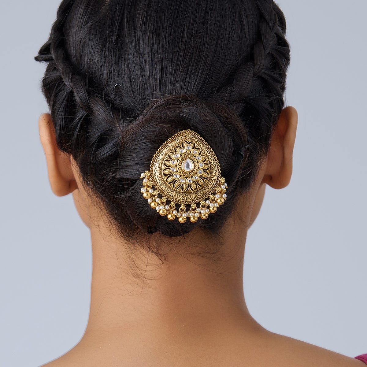 YELLOW CHIMES Gold Toned Kundan and Beads Studded Ambada Juda Pin Bun Pins  Hair Pin Price in India - Buy YELLOW CHIMES Gold Toned Kundan and Beads  Studded Ambada Juda Pin Bun