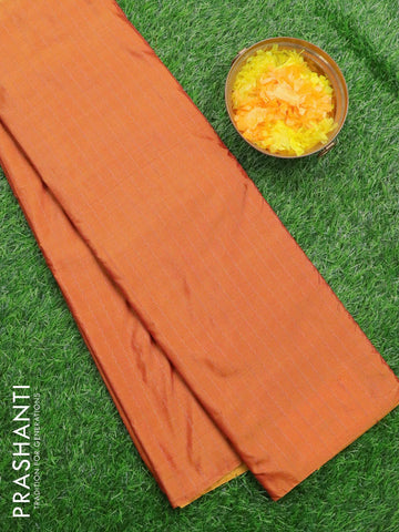 Arani semi silk saree dark mustard and mustard shade with allover zari weaves in borderless style