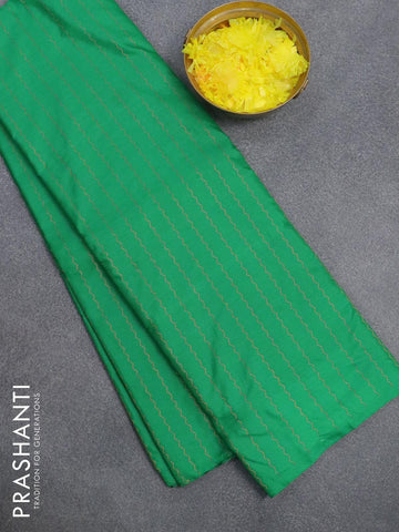 Arani semi silk saree green with allover zari weaves in borderless style