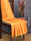 Arani semi silk saree mango yellow with copper zari woven butta weaves in borderless style