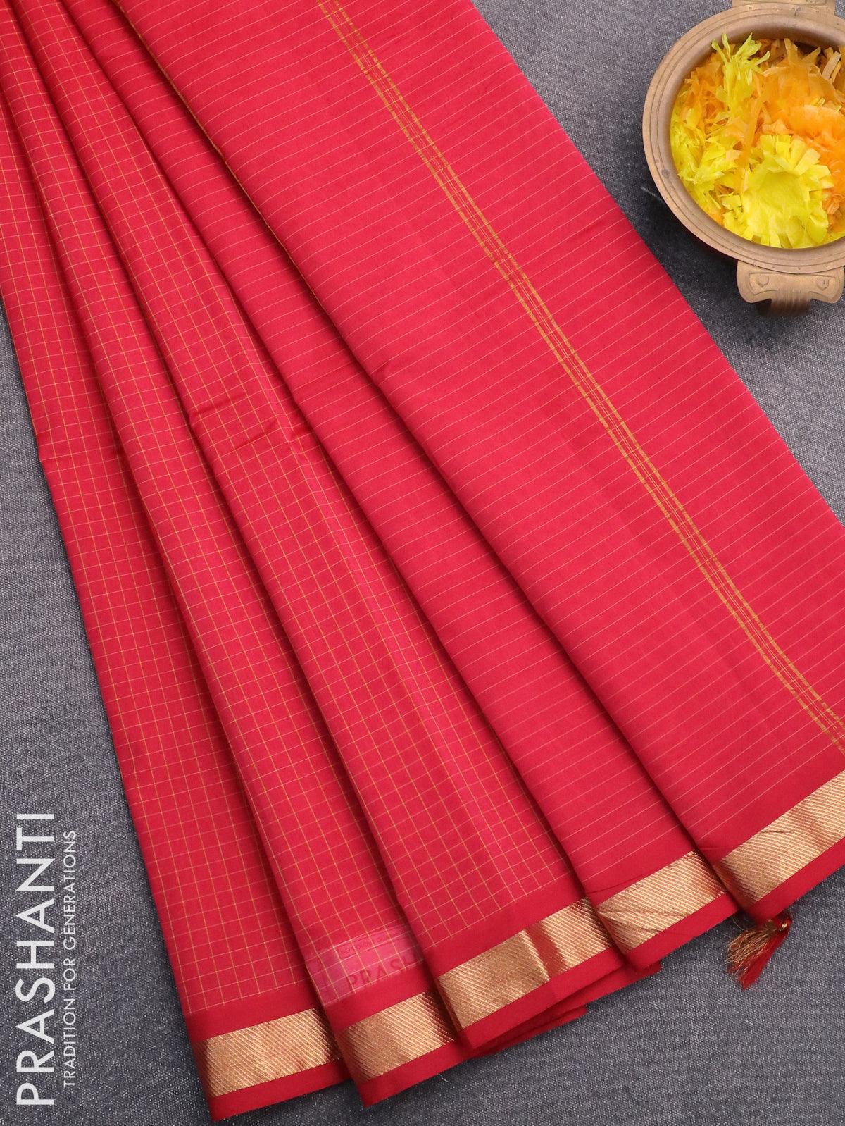 Semi Silk Sarees With Contrast Border | siri designers