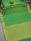 Art chiffon saree green with allover zari woven brocade weaves and zari woven border