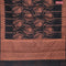 Banarasi cotton saree black with allover copper zari weaves and copper zari woven border