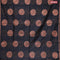 Banarasi cotton saree black with copper zari woven buttas and piping border