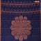 Banarasi cotton saree blue with allover copper zari weaves and copper zari woven piping border