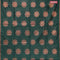 Banarasi cotton saree bottle green with copper zari woven buttas and piping border