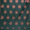 Banarasi cotton saree dark green with copper zari woven buttas and piping border