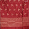 Banarasi cotton saree maroon with copper zari woven geometric buttas and piping border