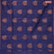 Banarasi cotton saree navy blue with copper zari woven buttas and piping border