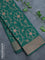 Banarasi cotton saree peacock green with allover copper zari woven floral weaves and zari woven border