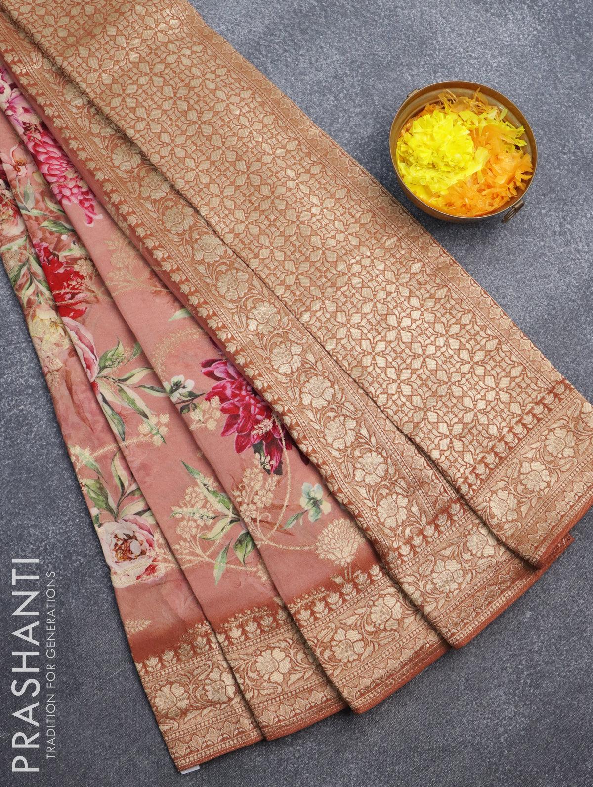 Designer Banarasi Handloom Semi Khaddi Georgette silk Saree with allov –  thecotlin