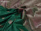 Banarasi handloom dupion saree green and red with thread & zari woven floral buttas and woven border