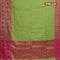 Banarasi semi cotton saree light green and pink with thread & zari woven buttas and long paithani border