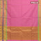 Banarasi semi cotton saree light pink and yellow with thread & zari woven buttas and paithani border