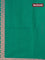 Banarasi semi cotton saree teal green with copper zari woven geometric buttas and piping zari woven border