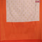 Banarasi semi silk saree cream and orange with allover zari weaves and zari woven border