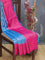 Banarasi semi silk saree cs blue and pink with allover zari weaves and zari woven border