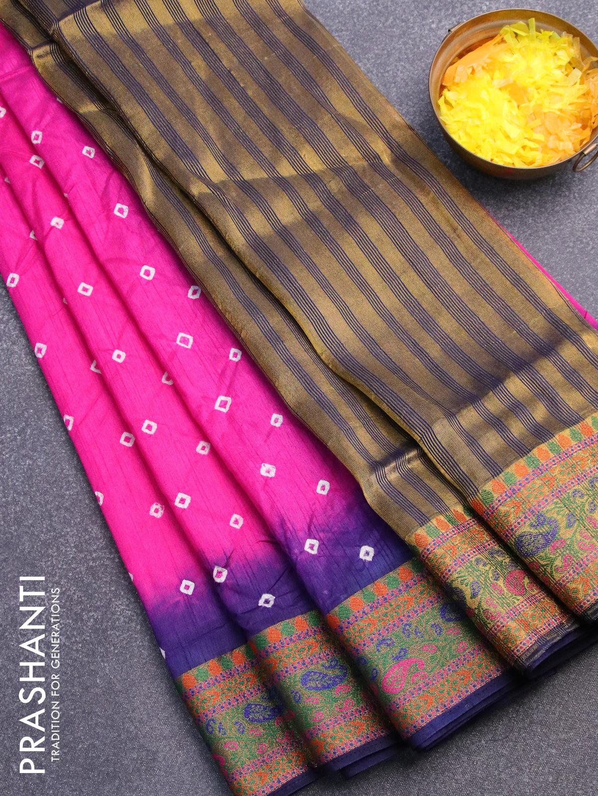 New | Wedding Bandhani Saree in Black - Designerkloth