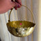 Gift Basket Gold Coated Flower Basket with Handle (Dia 10 Inches)