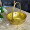 Gift Basket Gold Coated Flower Basket with Handle (Dia 5 Inches)