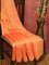 Chappa saree orange with stone & beaded embroidery work