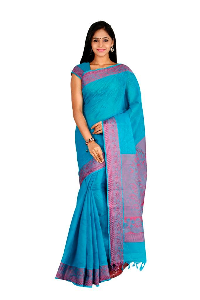 coimbatore Cotton Saree - Blue