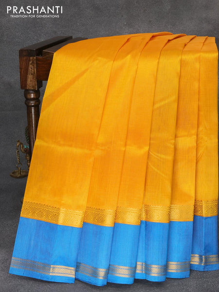 07-10-Soft Silk Saree With Blouse-Mango Yellow N Green-07-10-012 – Colours  Trendz