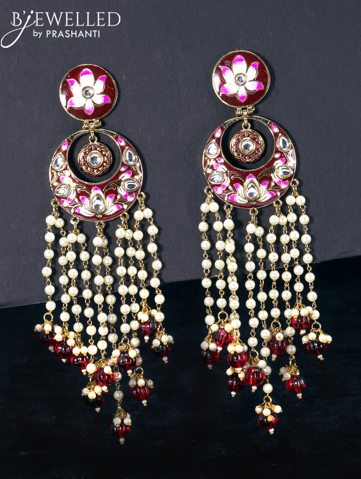 Buy 22Kt Gold Pearl Chandbali Earrings 76VG5171 Online from Vaibhav  Jewellers