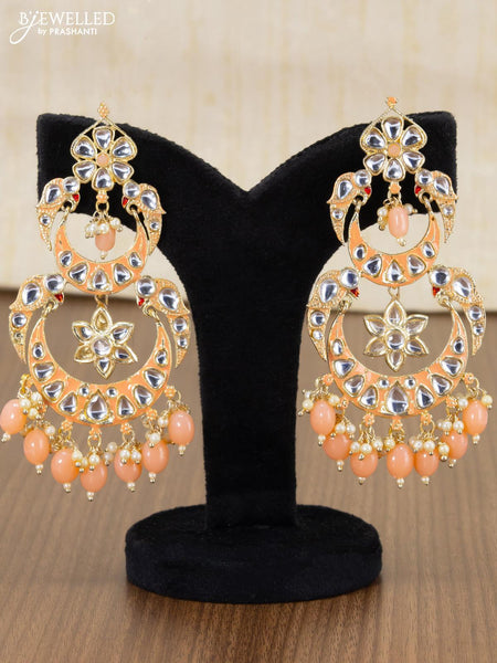 Pink Kundan Chandbali Earrings/bollywood Earrings/indian Earrings/pakistani  Earrings/south Indian Jhumki/ Kundan Jhumka/polki Jhumka - Etsy