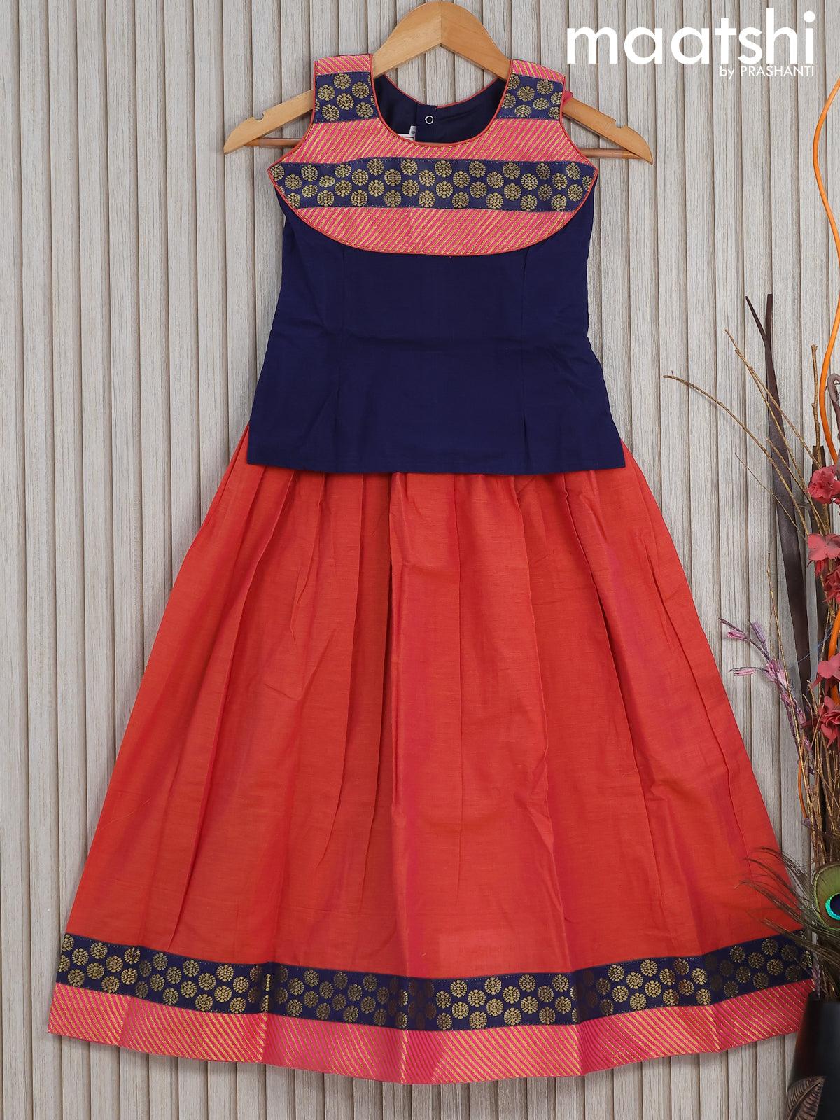 Baby in Orange Lehenga | Kids long dress, Kids dress, Kids lehenga