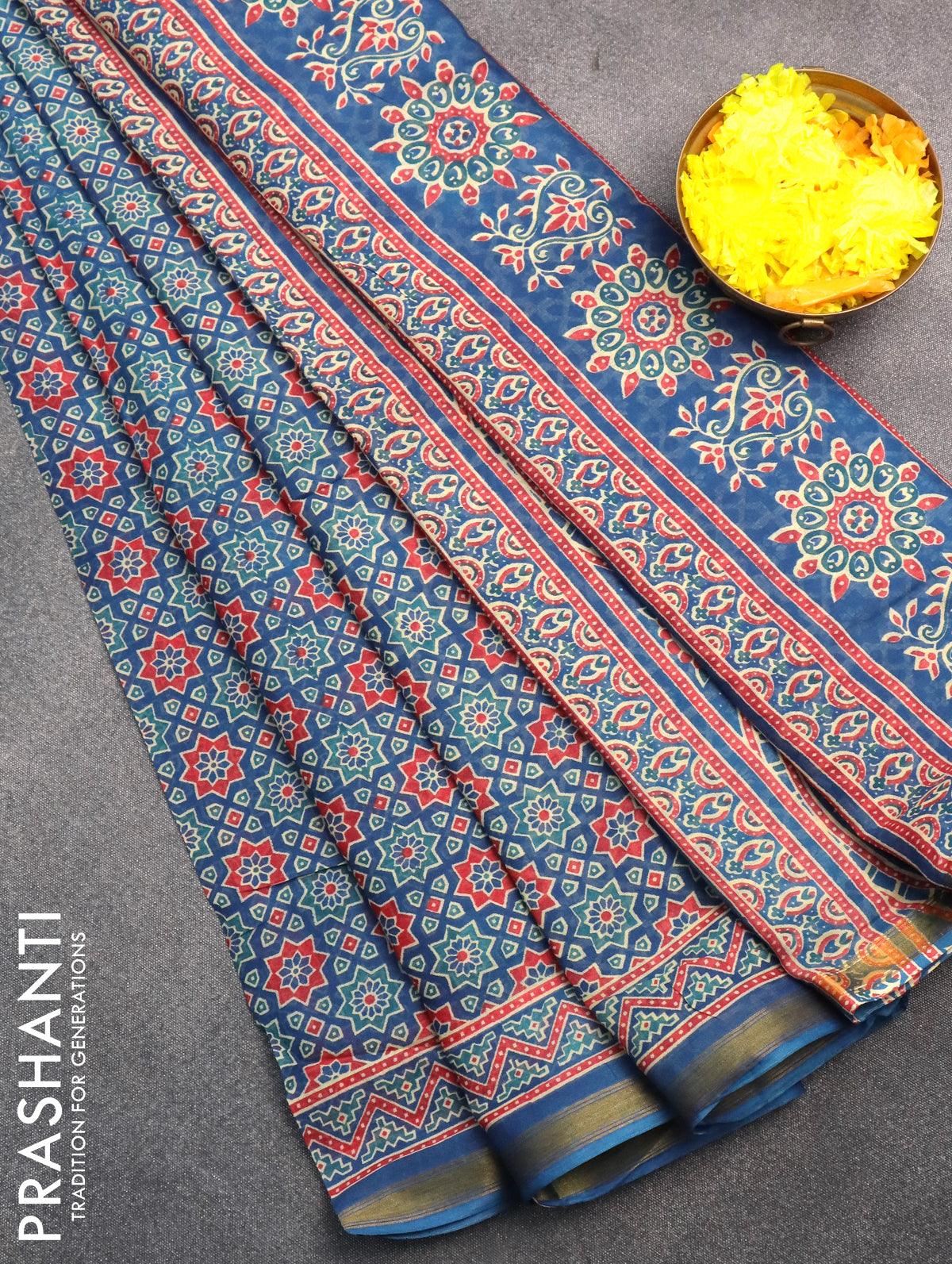 Ajrakh Cotton Saree, 6.3 m at Rs 1000 in Kakaya | ID: 2852760044473