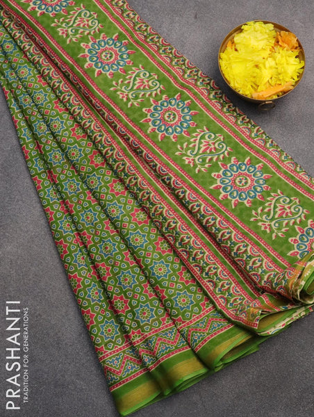 Saanjh Ajrakh Hand Block Printed Mul Cotton Saree - Etsy