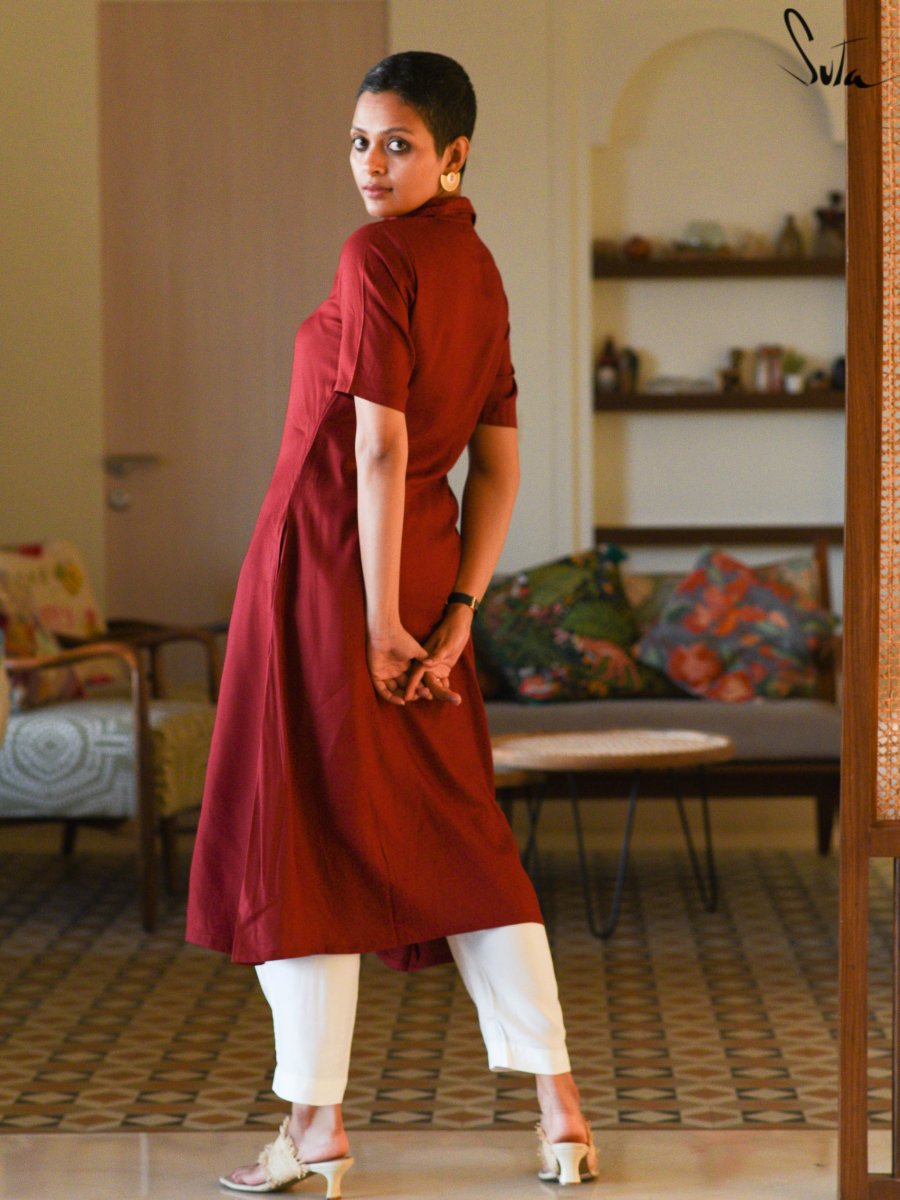 red kurti matching leggings