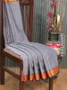 Narayanpet cotton saree grey and black with plain body and zari woven border