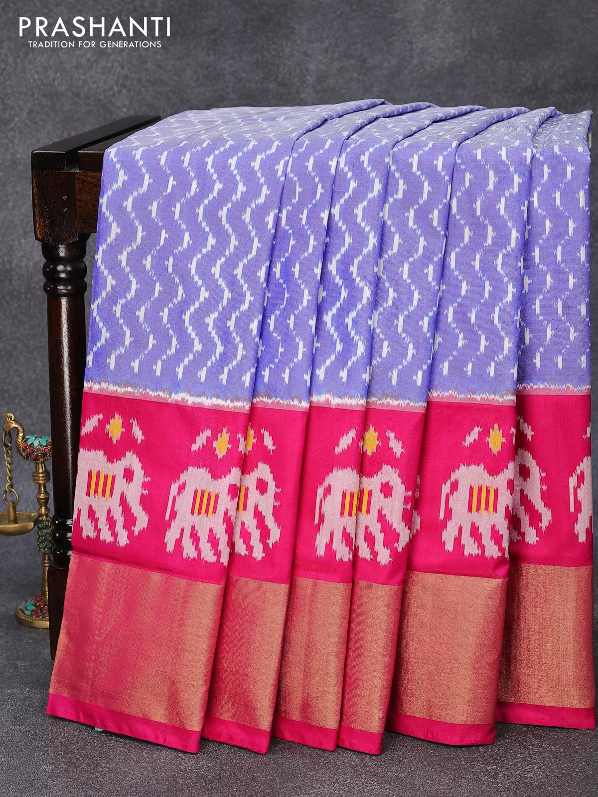 Pochampally #ikkat #kanchi #border #silk ( #Pattu ) #Sarees Available for  ready to Ship. | Pure silk sarees, Pattu saree blouse designs, Silk sarees