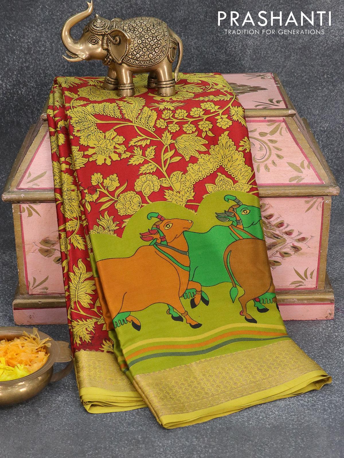 Leheriya Semi Patola saree with elephant border – sohumsutras