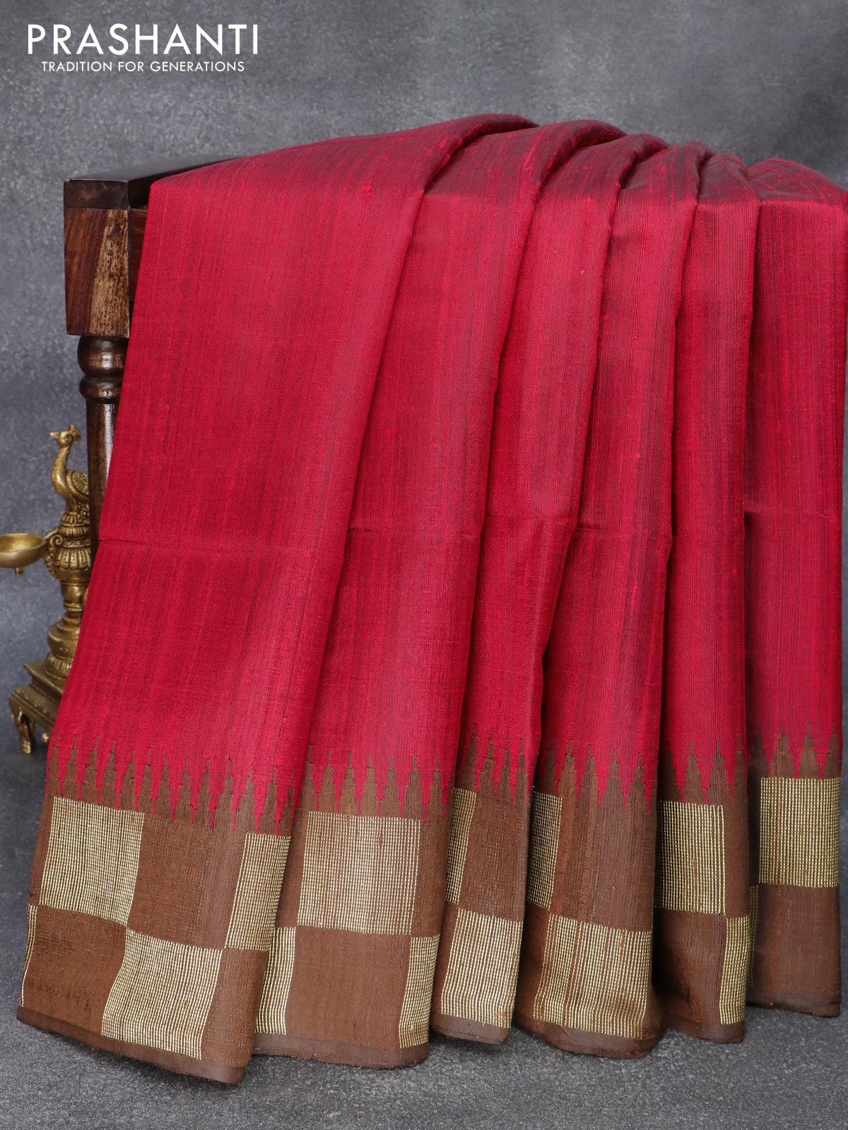 Pure Dupion Silk Saree With Antique Zari Taana Baana Weaves - Etsy