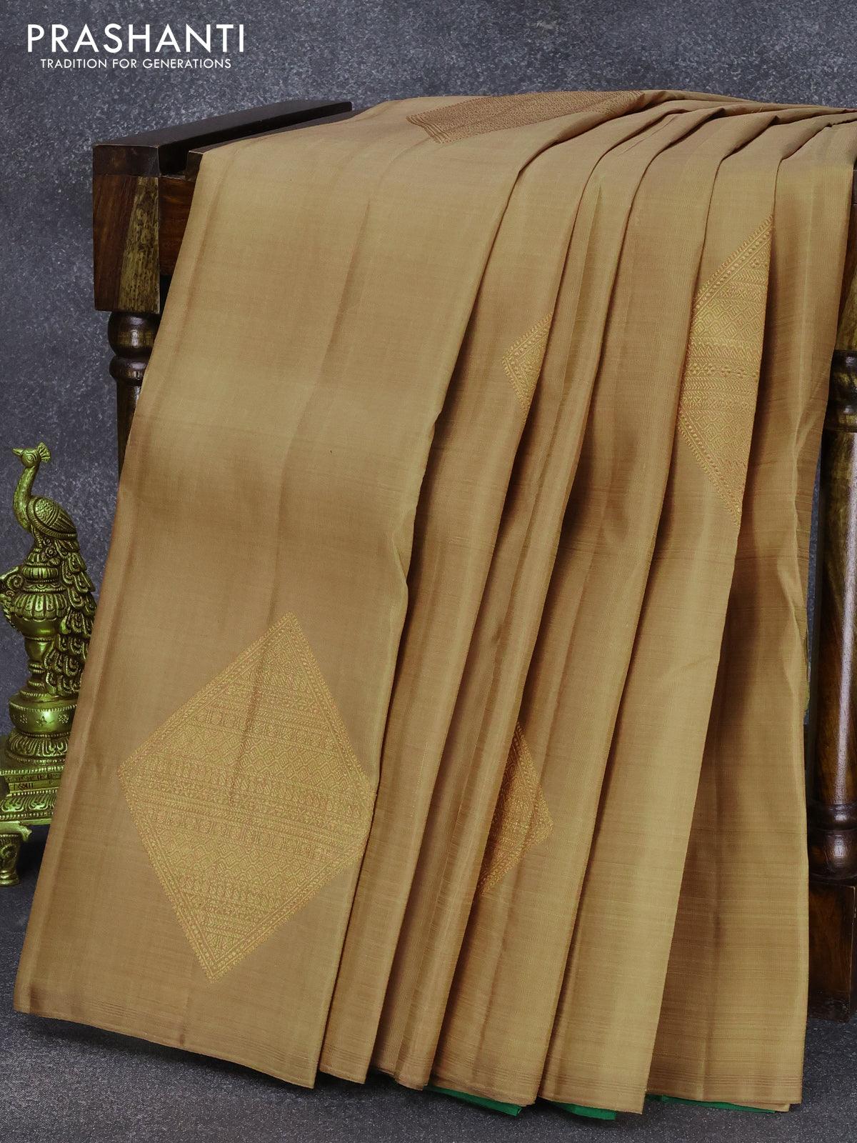 Handloom Linen Saree woven with jari blended – Chakori Ethnic