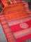 Pure kanjivaram silk saree dual shade of mustard and red with thread woven buttas and thread woven border