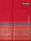 Pure kanjivaram silk saree dual shade of mustard and red with thread woven buttas and thread woven border