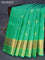 Pure kanjivaram silk saree dual shade of teal green with zari woven buttas and rich zari woven border Butta style