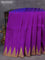 Pure kanjivaram silk saree purple and blue with plain body and temple design zari woven rising border